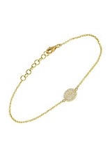 catchy small gold diamond disc baby charm bracelet